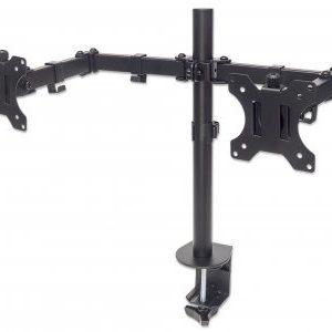 Manhattan Soporte de Mesa para 2 Monitores 13" - 32", hasta 16Kg, Negro 13 A 32  ESCRITORIO.