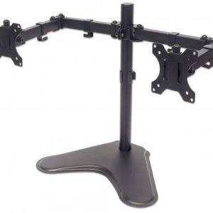 Manhattan Soporte de Mesa para 2 Monitores 13" - 32", 8Kg, Negro 13 A 32  SOBRE ESCRITORIO.