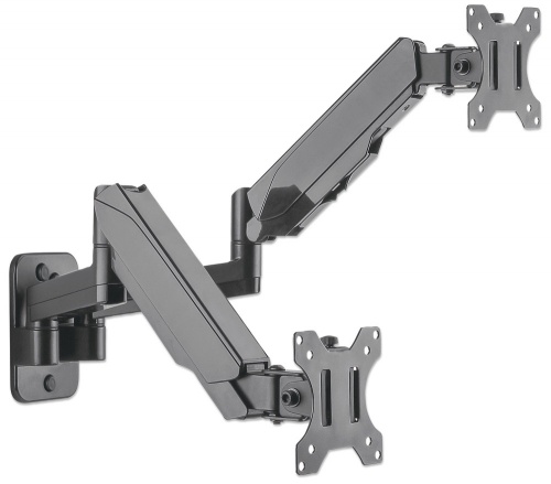 Manhattan Soporte de Pared 2 Monitores 17" - 32", hasta 8Kg, Negro A 32 PARED PISTON
