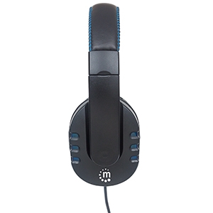 Auriculares de Gaming Manhattan Cableado Sobre la cabeza Estéreo - Negro, Azul - Binaural - Circumaural - 32Ohm - 20Hz a 20kHz - 180cm Cable - Omnidireccional Micrófono - USB Tipo A . - Image 4