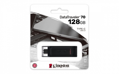 Memoria USB Kingston DataTraveler 70, 128GB, USB-C 3.2, Negro 3.2 DATATRAVELER 70 - Image 2